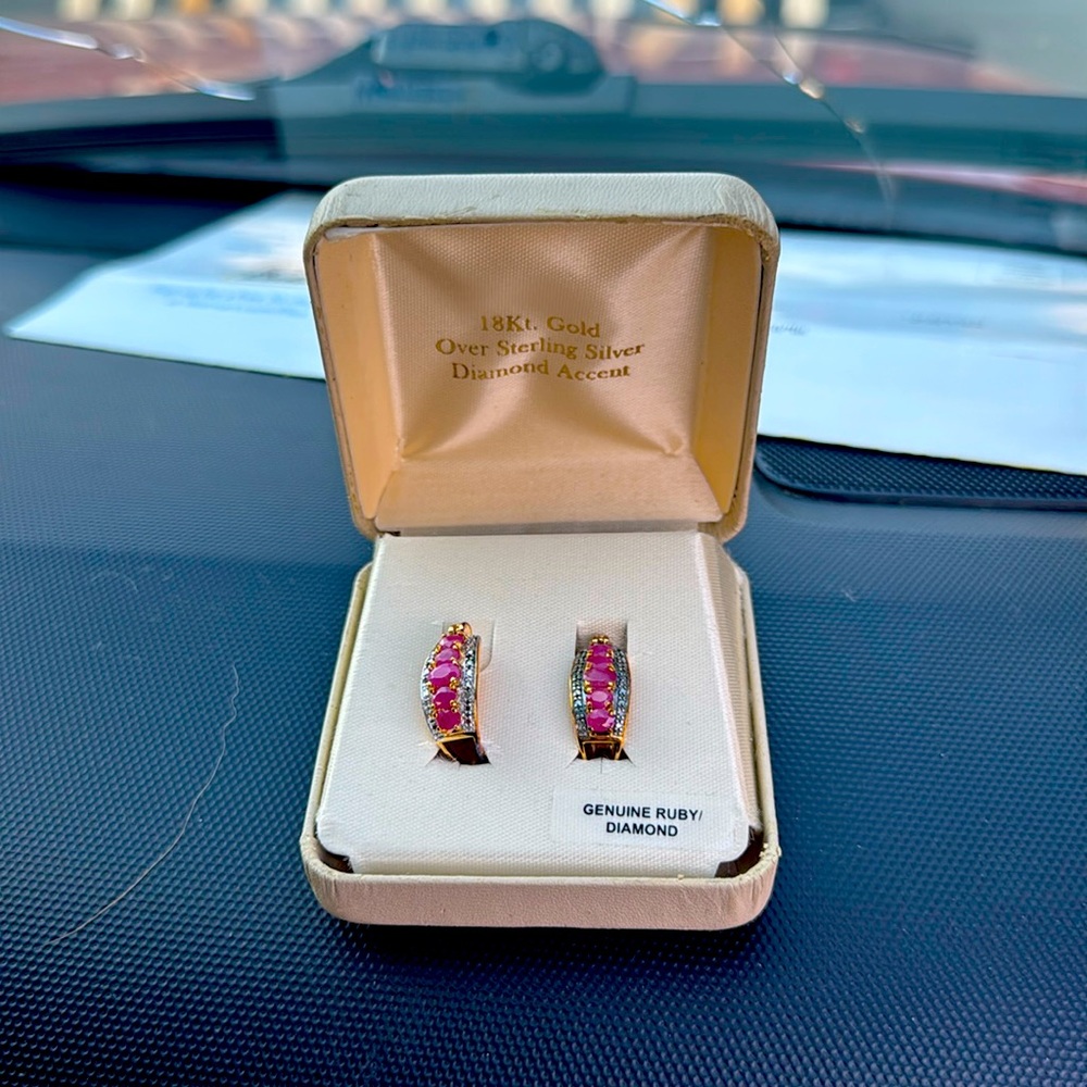 Earrings - Genuine Ruby Diamond